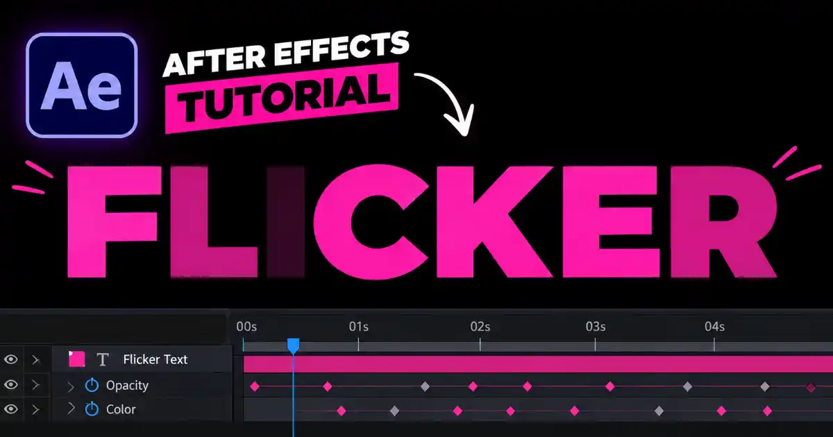 after effects text flicker